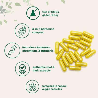 NutraVita Berberine with Ceylon Cinnamon, Chromium, & Turmeric